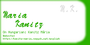 maria kanitz business card